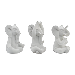 RESINA, S/3, 8´´ H, ELEFANTES DE YOGA, WT