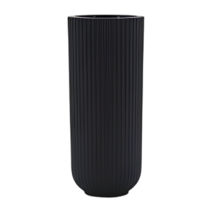 CER, JARRÓN DE 11´´ H RIDED, NEGRO