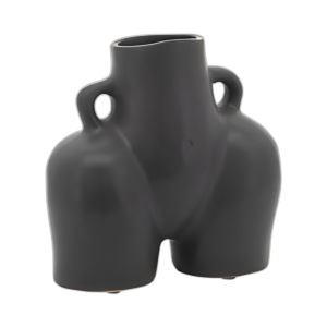 CER, JARRÓN DE MEDIO CUERPO DE 6´´ , NEGRO