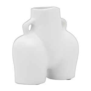CER, JARRÓN DE MEDIO CUERPO DE 6´´ , BLANCO