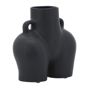 CER, JARRÓN DE MEDIO CUERPO DE 7´´ , NEGRO