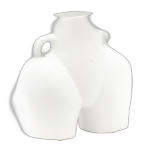 CER, JARRÓN DE MEDIO CUERPO DE 7´´ , BLANCO