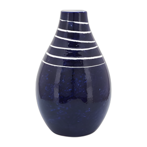 CER, JARRÓN PRIMITIZO DE 10´´ H, AZUL