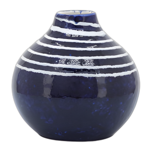 CER, JARRÓN PRIMITIVO DE 5´´ H, AZUL