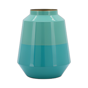 JARRÓN DE EMBARCACIONES DE METAL DE 12´´ , VERDE