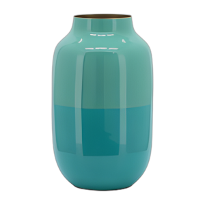 JARRÓN DE URNA DE METAL DE 12´´ , VERDE