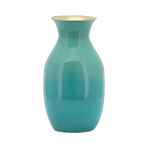 JARRÓN OLPE DE METAL DE 9´´ , VERDE