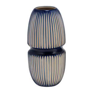 CER, JARRÓN DE MAZOS REDONDOS DE 12´´ , AZUL