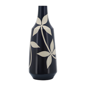 CER, JARRÓN DE HOJAS DE 19´´ , AZUL