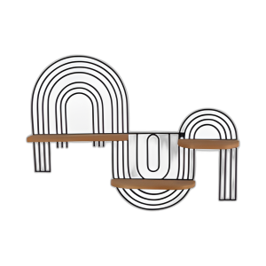 METAL/MADERA, DECO DE PARED DE 24´´ , MARRÓN/NEGRO