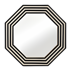 RESINA 24X24 MIRROR DE OCTÁGONO BLK/WHT