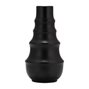 CER, JARRÓN DE PATRÓN DE ANILLO DE 11´´ , NEGRO