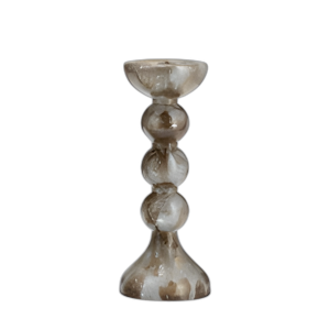 VIDRIO, 13´´ H, CANDELABRO BURBUJEANTE, MARRÓN
