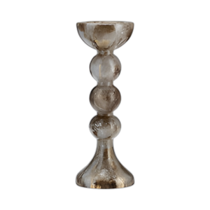 VIDRIO, 15´´ H, CANDELABRO BURBUJEANTE, MARRÓN
