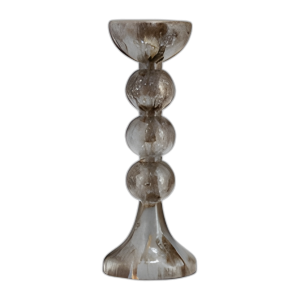 VIDRIO, 18´´ H, CANDELABRO BURBUJEANTE, MARRÓN