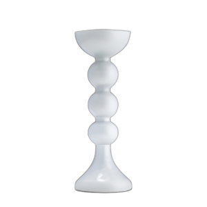 VIDRIO, 15´´ H, CANDELABRO BURBUJEANTE, WHT ENAM