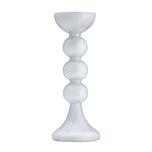 GLASS, 18´´ H, CANDELABRO BURBUJEANTE, WHT ENAM