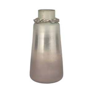 VIDRIO, 17´´ H, JARRÓN CON BRAZALETE, NÍQUEL CON ALOE