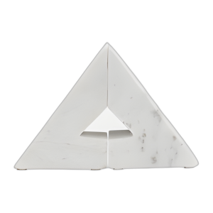 MÁRMOL, S/2 6´´ H BAUBTENDAS DE TRIÁNGULO RECTÁNGULOS, BLANCO