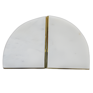 MÁRMOL, S/2 5´´ PIE BOOKENDS, WHITE