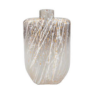 VIDRIERAS DE 10´´ , JARRÓN MANCHADO A RAYAS, MULTI