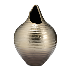 METAL, 16´´ , CONCHA COMO JARRÓN, ORO