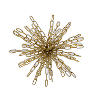 METAL, ORBE DE CADENA DE 9´´ , ORO