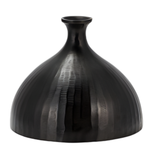 METAL, JARRÓN BULBOSO DE 9´´ , BRONCE