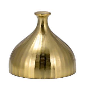 METAL, JARRÓN BULBOSO DE 7´´ , ORO