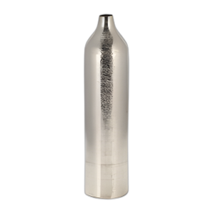 METAL, JARRÓN DE CILINDRO DE H DE 19´´ , PLATA