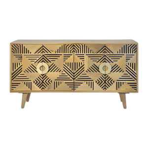 MADERA, 60´´ L SIDINGBONE DE 4 PUERTAS, MARRÓN/BLA