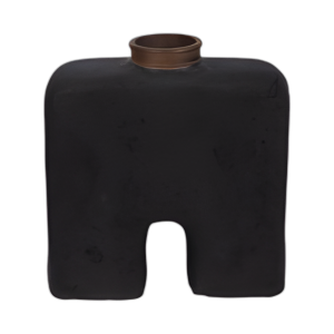 ECOMIX, JARRÓN DE ABSTRACTO DE 13´´ H, NEGRO