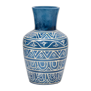 TERRACOTTA, JARRÓN DE 16´´ H, AZUL