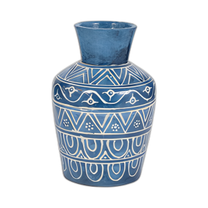 TERRACOTTA, JARRÓN DE 12´´ H, AZUL