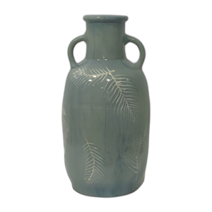 TERRACOTTA, JARRÓN DE OREJAS DE HOJAS DE 23´´ H, MENTA