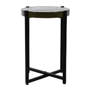 METAL/VIDRIO, MESA LATERAL DE 17´´ DX22´´ H, NEGRO