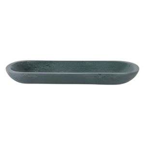 TAZÓN DE MÁRMOL OVALADO DE 18X6´´ , VERDE