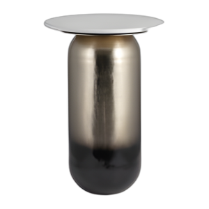 MARBLE/METAL, MESA LATERAL DE 16´´ DX23´´ H, WHT/GLD