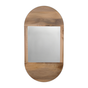 MADERA, 34´´ LX18´´ W MIRROR OVALADO, MARRÓN