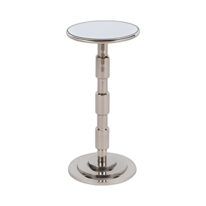 METAL, MESA LATERAL DE 10´´ DX21´´ H CON TAPA DEL ESPEJO, PLATA