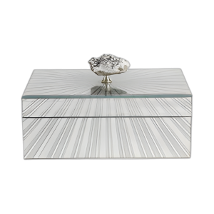 TOP DE PIEDRA DE CAJAS DE VIDRIO STARBURST DE 8X5´´ , PLATA