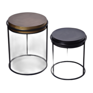 METAL, S/2 16X18´´ /19X23´´ TABLAS LATERALES REDONDEADAS,