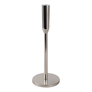 METAL, CANDELABRO CÓNICO DE 11´´ , PLATA