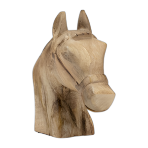 MADERA, DECO DE CABEZA DE CABALLO DE 10´´ H, MARRÓN