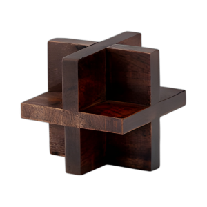 4´´ , ORBE DE MADERA CRUZADA, MARRÓN