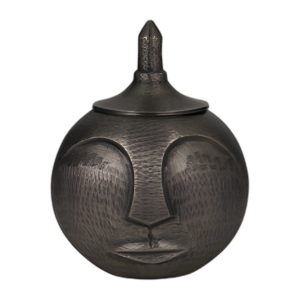 METAL, FRASCO FACIAL DE 13´´ CON TAPA, GUNMETAL