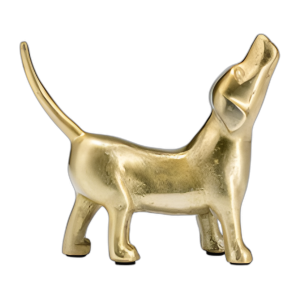 8´´ L METAL, DECO HOWLING DOG, GOLD