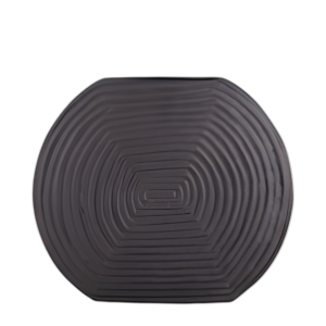 METAL, 10´´ H, JARRÓN DE PATRÓN DE REMOLINO, GRIS