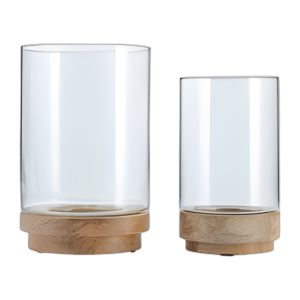 S/2, 9/11´´ CANDELADOR DE HURACANES EN LA BASE DE MADERA, N