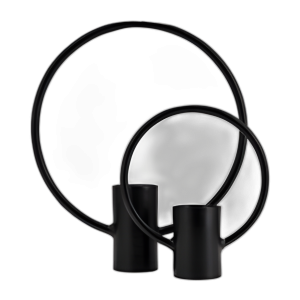 METAL, S/2, 13/19´´ SOPORTE DE LUZ DE TÉ DE CÍRCULO COMPLETO, BK